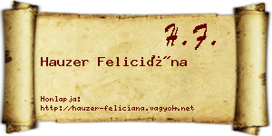 Hauzer Feliciána névjegykártya